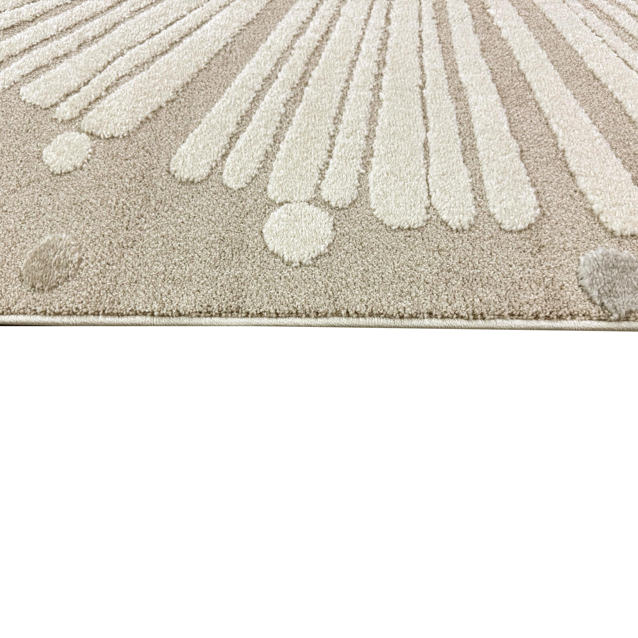 CARPETIA Teppich Kinderzimmerteppich hell niedlicher Löwe beige Creme, 120 cm RUND