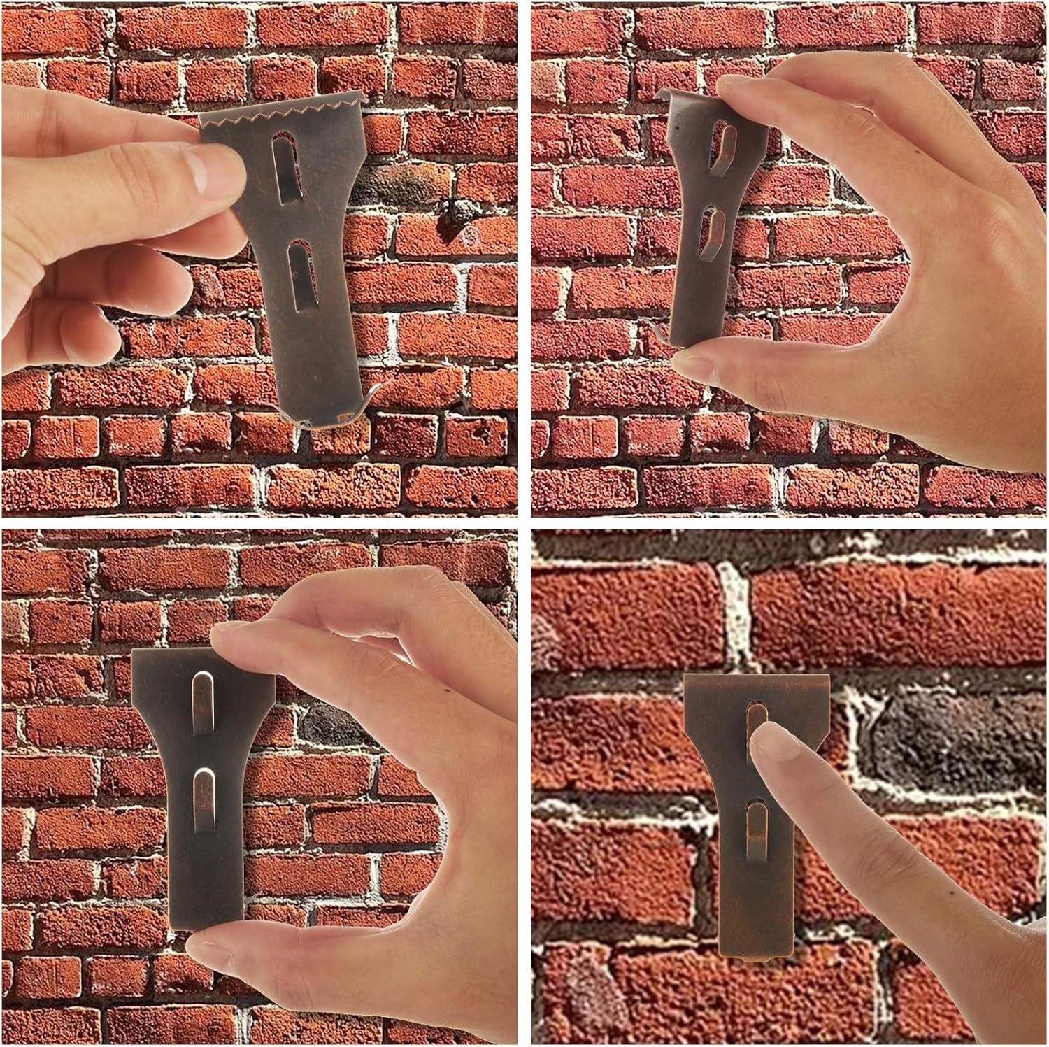 QTLCOHD 36 Pcs Brick Clips - Heavy Duty Brick Hook Clips for Hanging Indoor Fit Standrad 2-1/2 to 2-3/4 Inch Wall Picture Hangers
