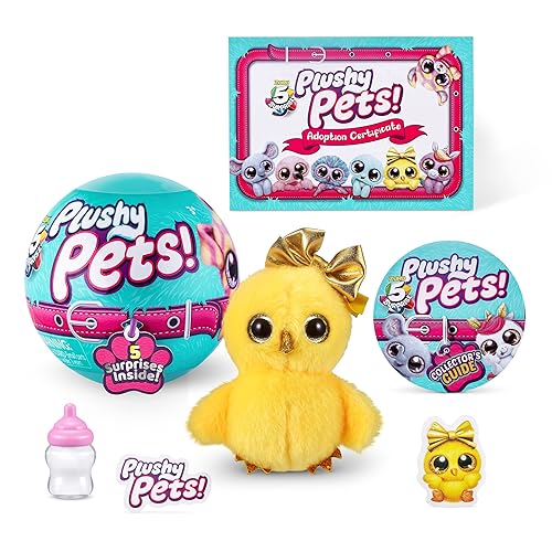 Vista 11 de 5 Surprise Plushy Pets Series 2 (paquete de 3) por ZURU, cápsula misteriosa coleccionable, felpa, adopción de mascotas, juguete para niñas, niños