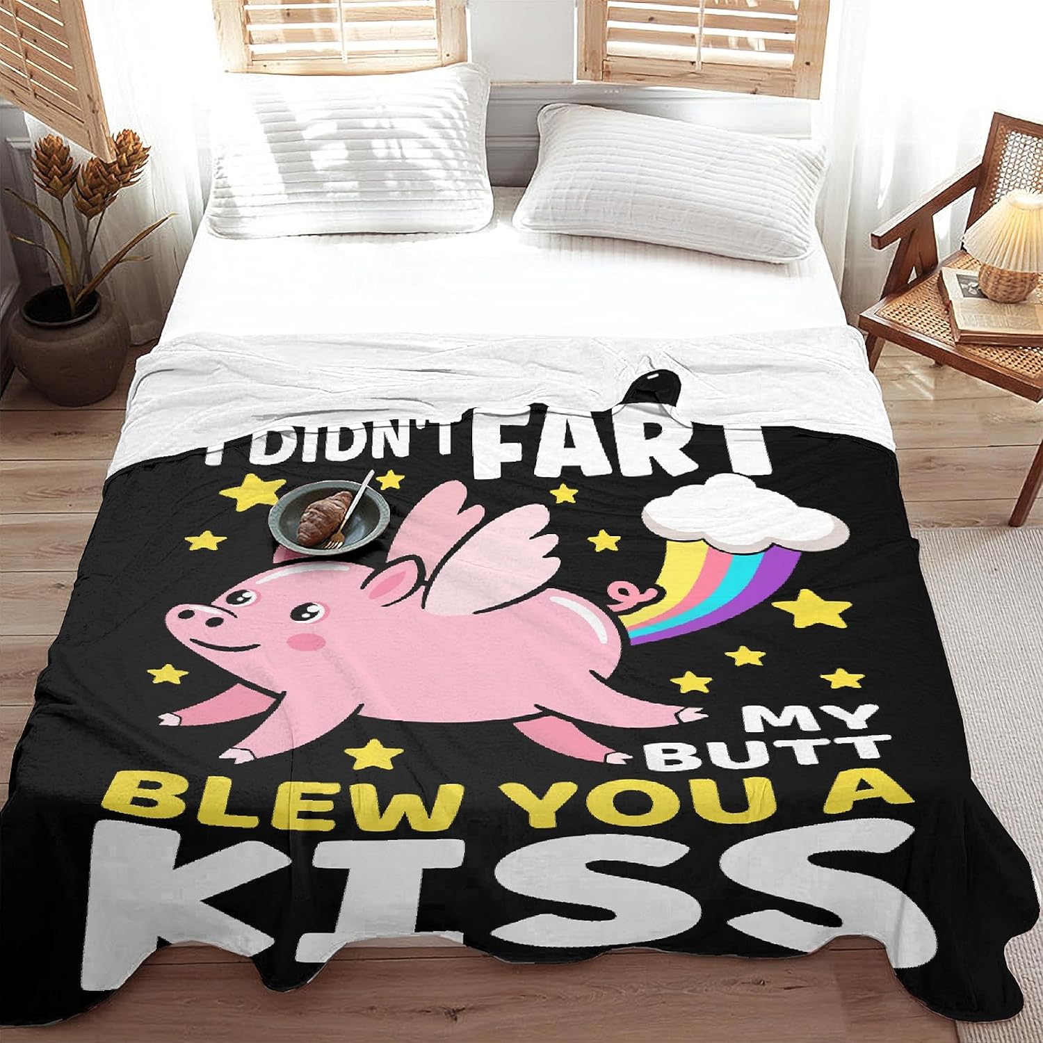 Funny Pig Blanket Gift for Girls Boys- 50x60 Inches Soft Flannel Throws Blankets Funny Gift for Teen Women Men Adult Cute Pig Lover Gifts for Birthday Christmas Halloween Bed Sofa Couch
