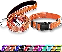 Vista 17 de collar reflectante para perros con hebilla de bloqueo de seguridad, collares de nailon suaves y transpirables ajustables para perros pequeños
