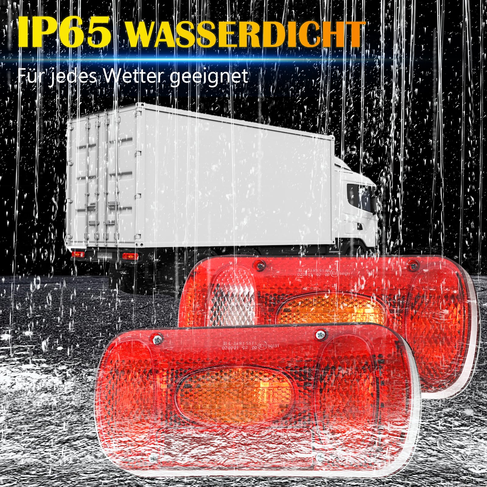 Warmfay Rücklicht Anhänger Beleuchtung, 12V 13 Polig Stecker Anhänger Rücklicht Set mit 6 Funktionen inkl. 5M Kabelsatz, Anhängerbeleuchtung Rücklichter mit E-Geprüfte für Traktor LKW Wohnmobil