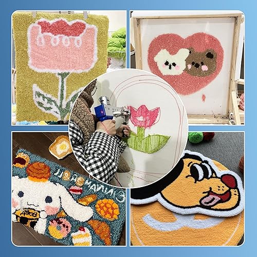 Miniatura 30 de Pistola de acolchonamiento con kit de recortadora de alfombras, pistola de alfombra con tijeras de acolchonamiento, 2 en 1 de corte de pistola