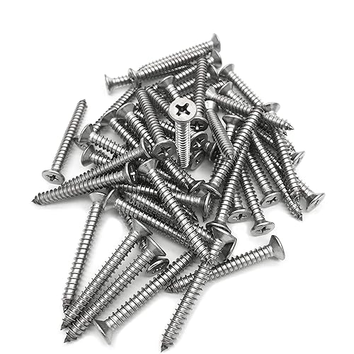Miniatura 1 de 5 tornillos de 1.575 in, cabeza plana, Phillips Drive, autoperforantes, tornillos de madera para paneles de yeso de acero inoxidable 304, 50 unidades