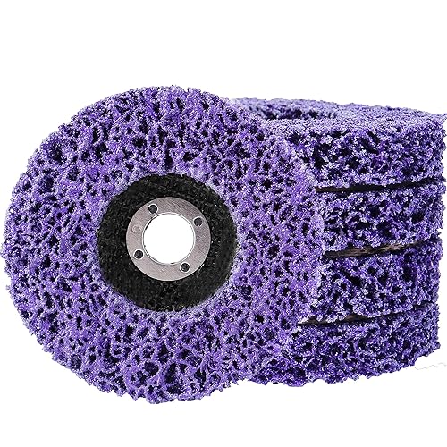 Mornajina Paquete de 5 discos de tira de 4 x 58 pulgadas para amoladoras angulares quitar pintura óxido escamas y oxidación morado