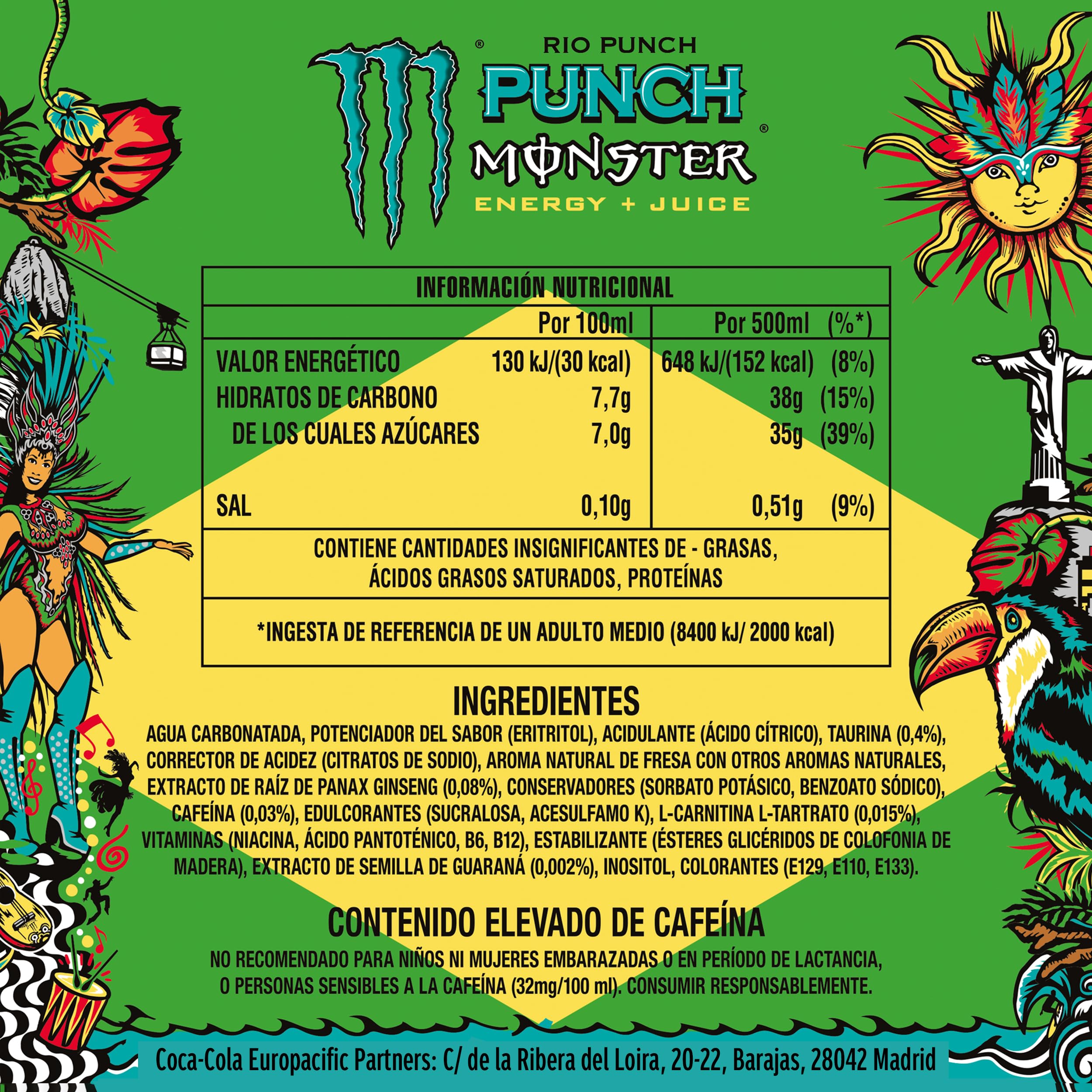 Monster Rio Punch Juice, Pack de 24 x 500 ml