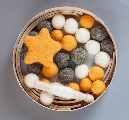 Miniatura 3 de Baby Crib Mobile DIY Kit Felt Woolen balls Nursery Mobile Chandelier Do It Yourself Woodland Scandinavian Decor Mom to be Gift Christmas DIY Gift