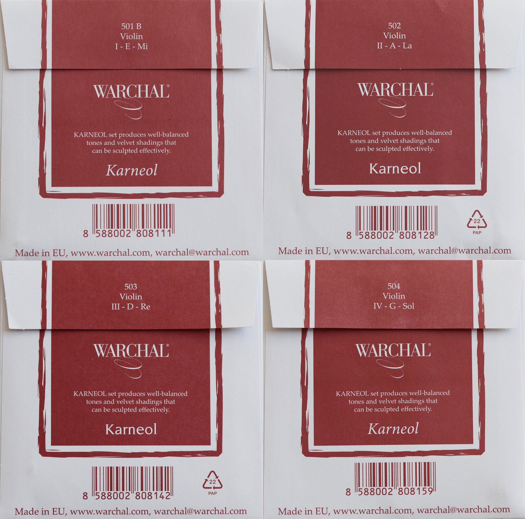 WARCHAL Karneol Violine Satz mit Kugel