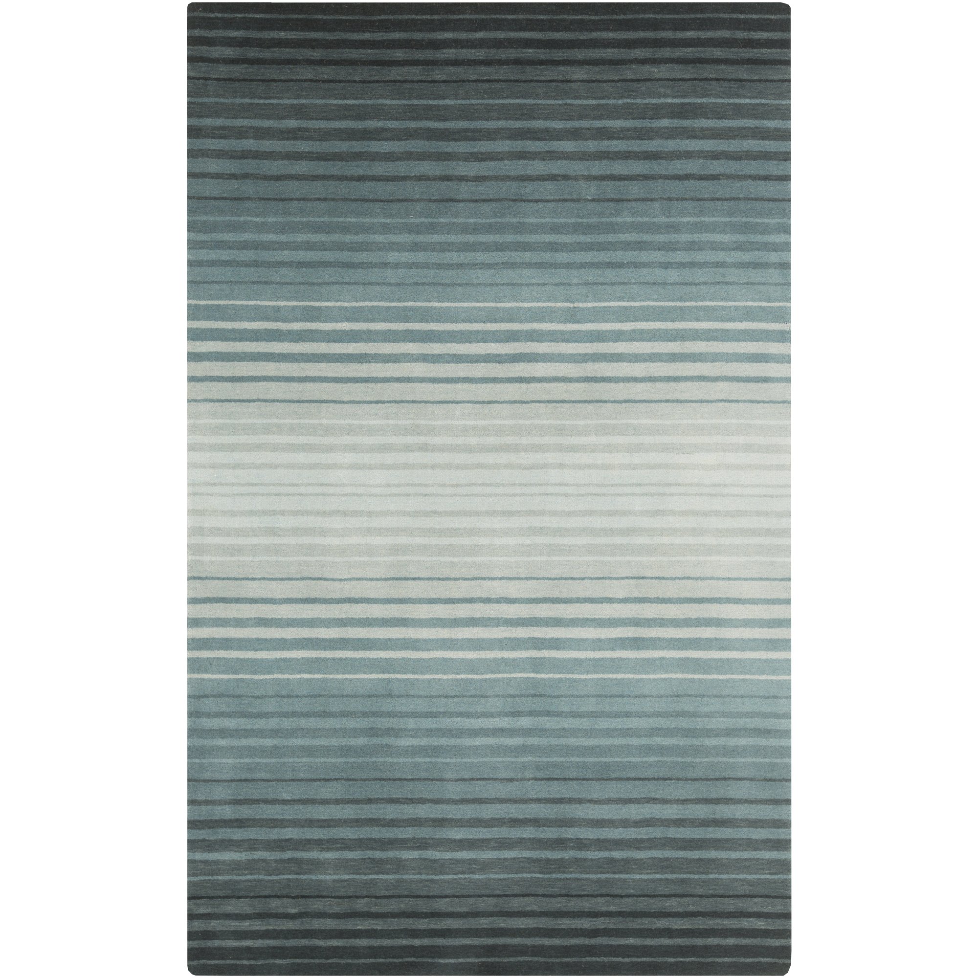 SuryaIndus Valley IND-107 Hand Loomed New Zealand Wool Stripes Runner Rug, 2-Feet 6-Inch by 8-Feet