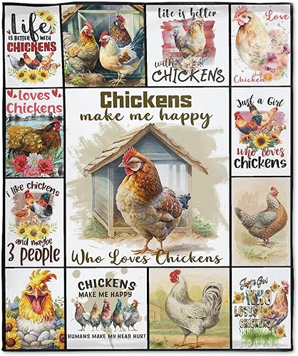 Manta de pollo suave y acogedora, manta de franela para sofá, cama, sala de estar, 40 x 30 pulgadas (XS) para mascotas