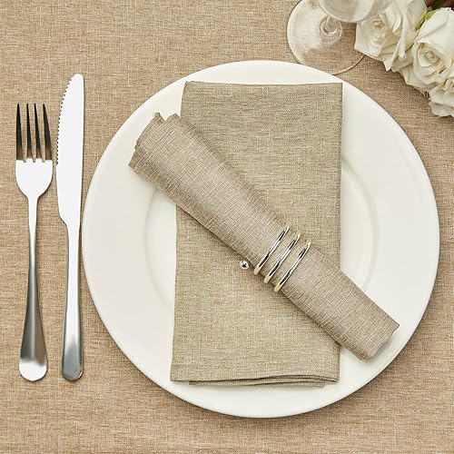 Mebakuk Juego de 6 servilletas de tela de primera calidad, 17 x 17 pulgadas, lavables y lisas, servilletas de mesa suaves para bodas, fiestas,