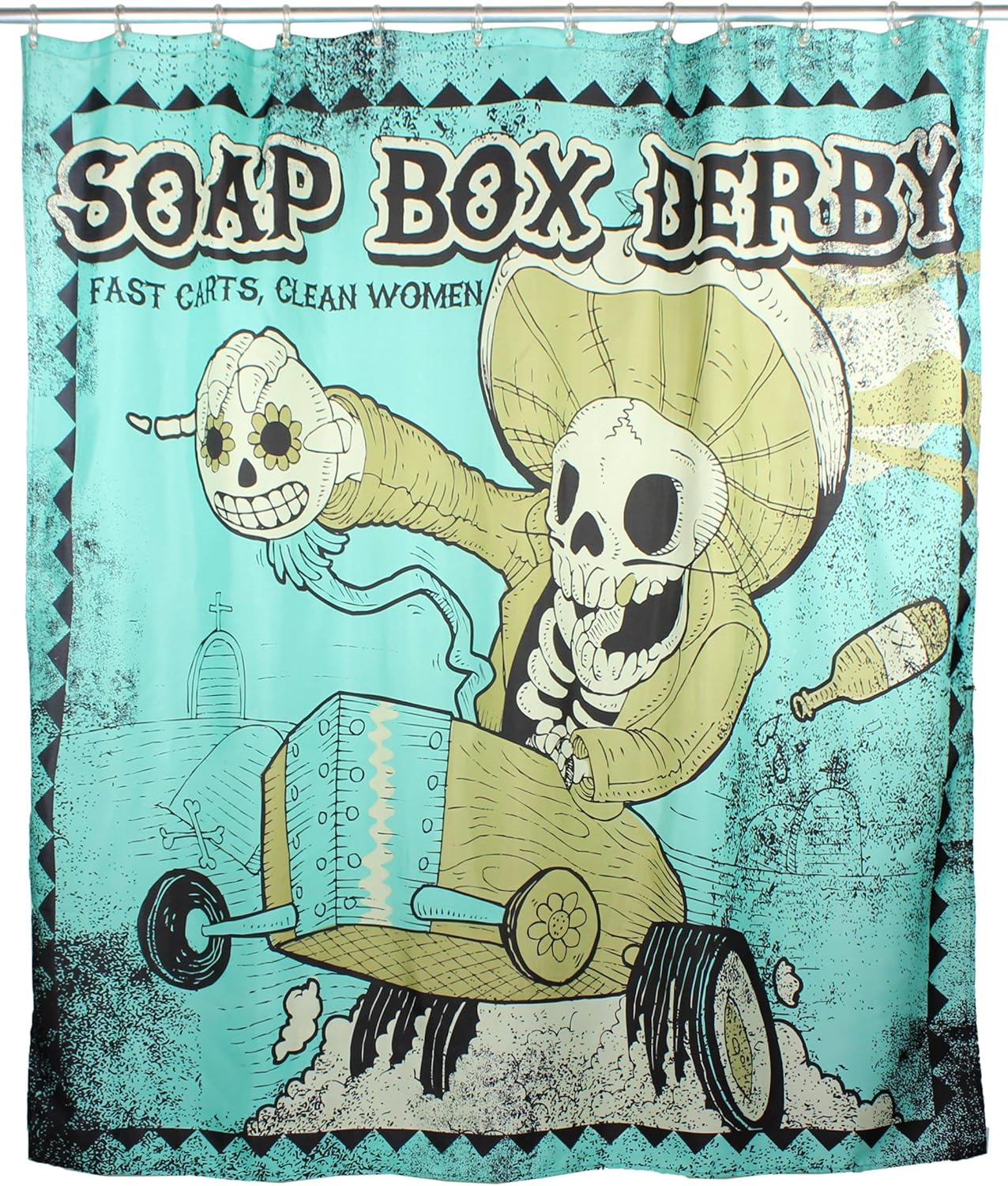 Too Fast Shower Curtain Soap Box Derby Home & Kitchen