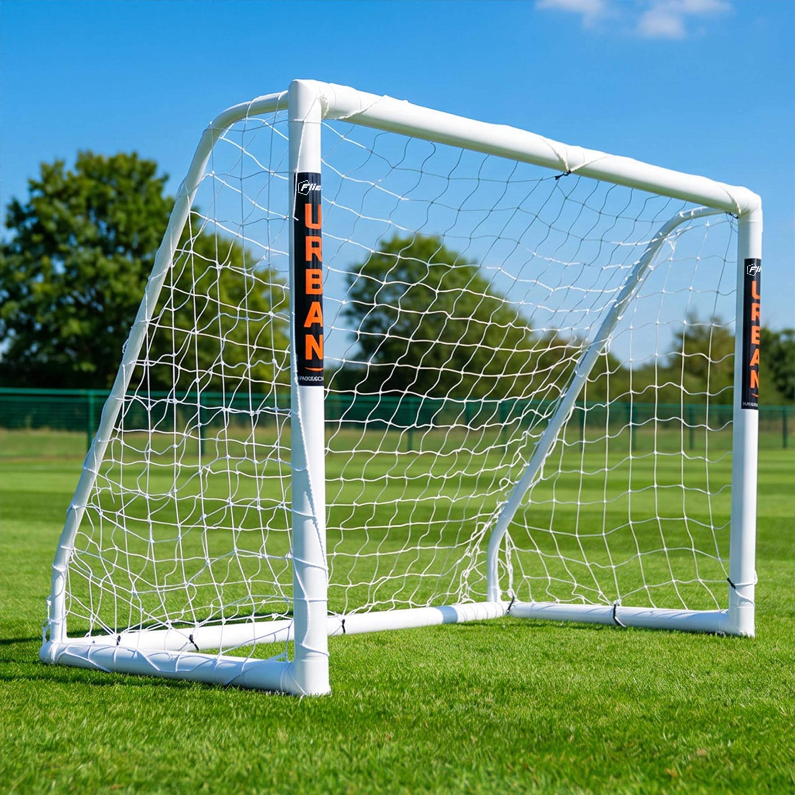 Football Flick Unisex-Jugend-Urban-Fußballtor, 6 x 4 Größe, Weiß