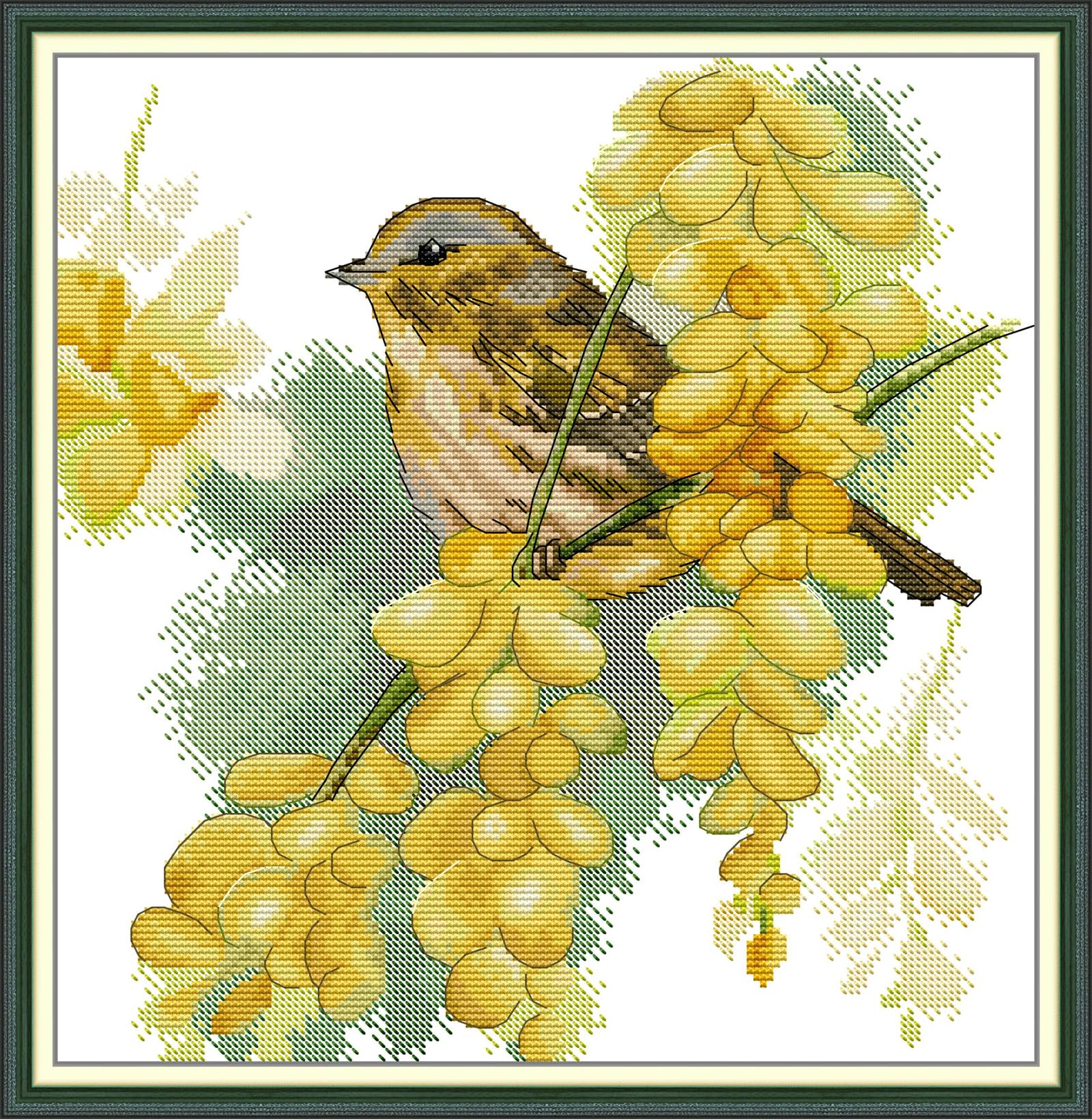 CaptainCrafts Cross Stitch Kits, Stamped Cross Stitch Preprinted Fabric DIY Art Embroidery Kits Needlework Crafts (Preprinted 11CT, Sparrows and Winter Jasmine) — image 1