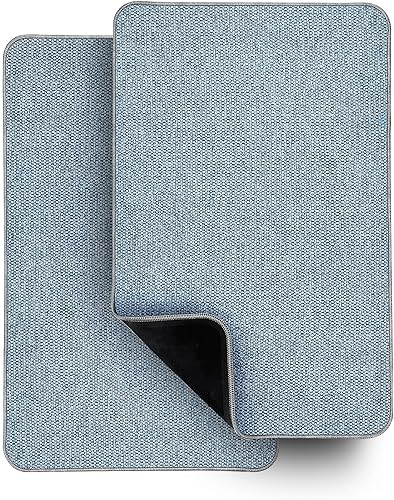 Miniatura 61 de Tapete de baño ultrafino, con base de goma, antideslizante, secado rápido, lavable a máquina, pelo bajo, absorbente, para ducha exterior, fregadero,