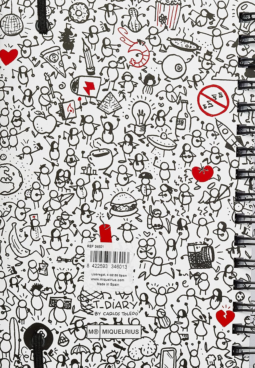 MIQUELRIUS, Diary 2021 T-Diary, Spanish, Day Page, Size 155 x 213 mm (~ A5), Paper 90 g, Rigid Cover Lined Cardboard, White - Image 4