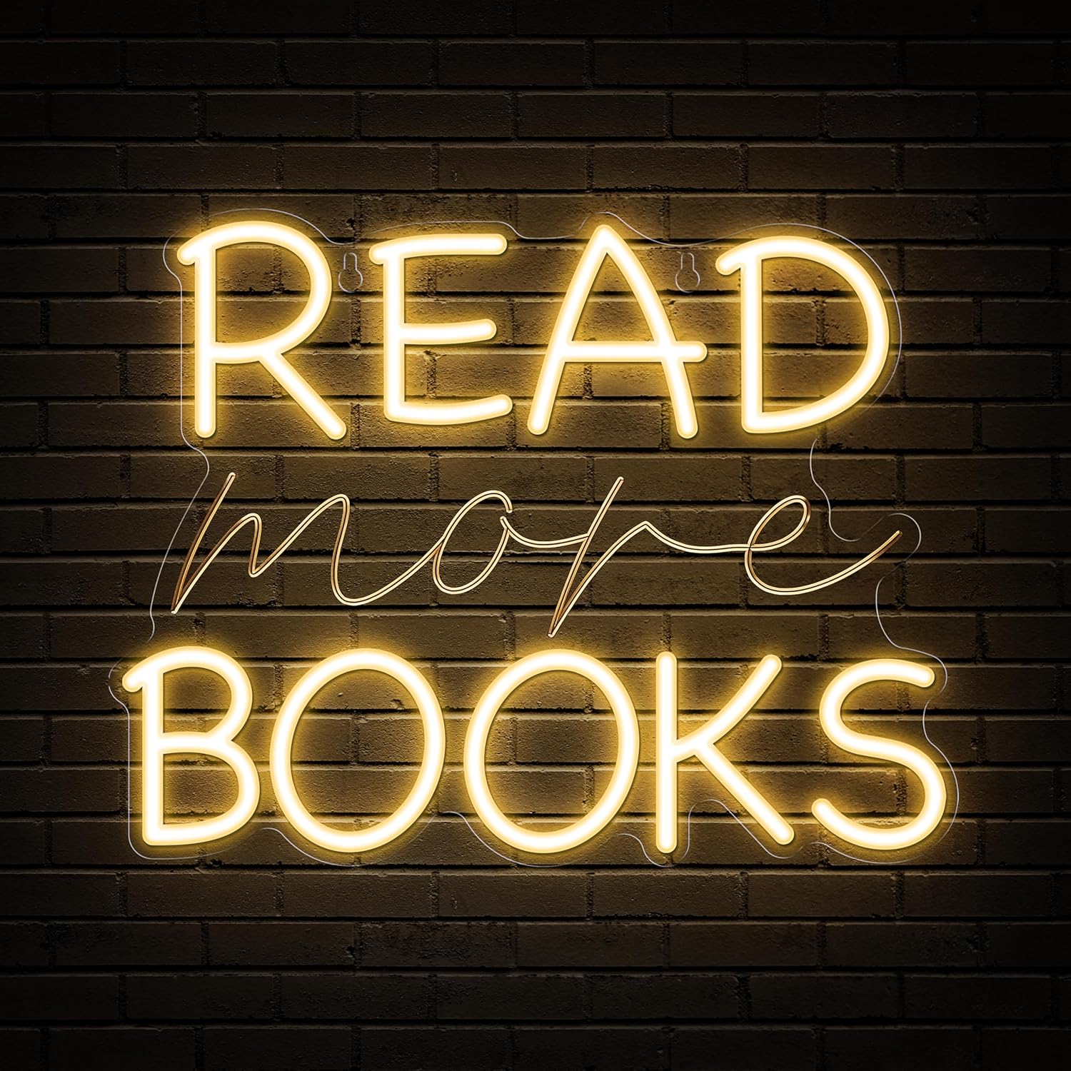 Kavaas Read More Books Neon Sign Reading Corner LED Light Neon Signs for Library Classroom Book Club Wall Decor -Best Back to School Gifts for Teens Kids