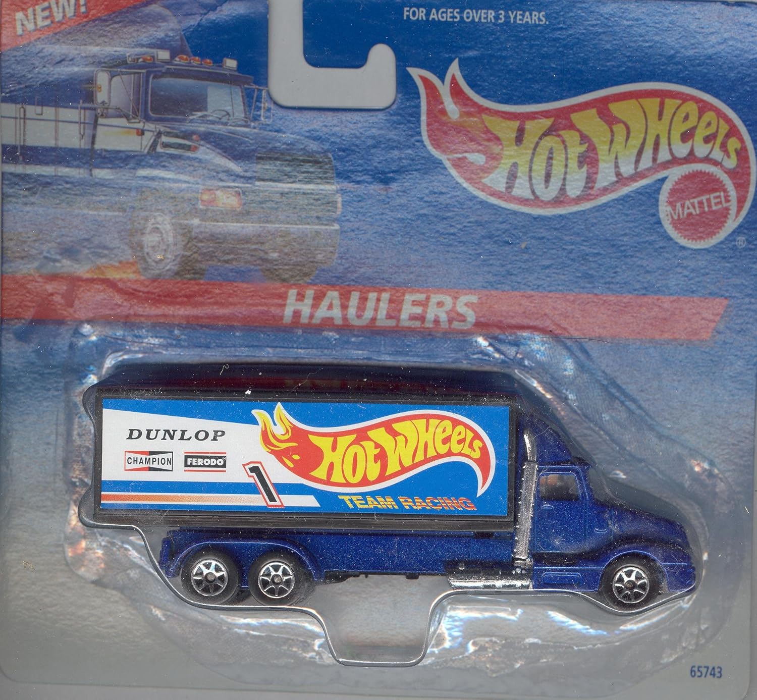 Hot Wheels HAULERS 1996 BLUE HOT WHEEL TEAM RACING Collectible Car 1:64 Scale