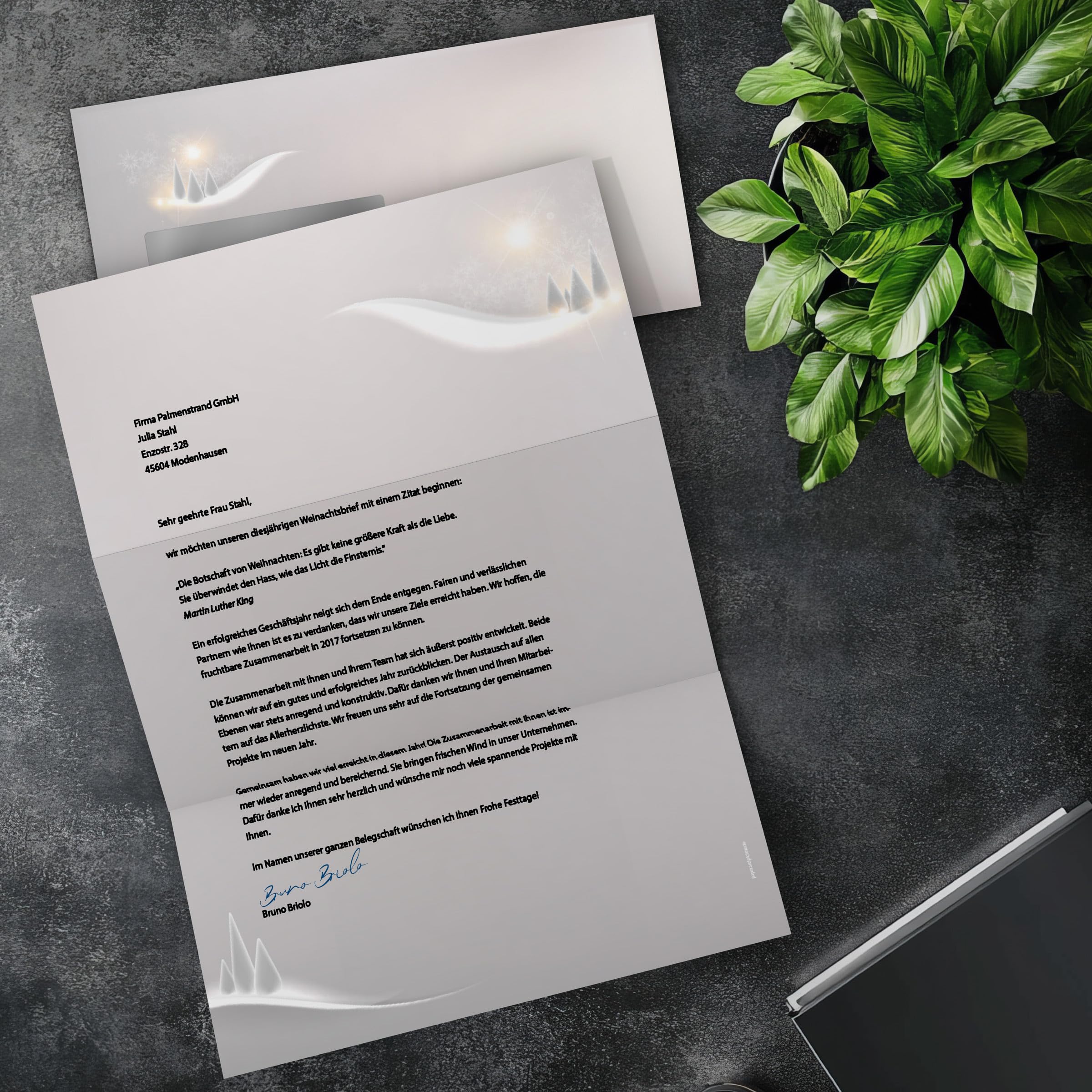 Weihnachtsbriefpapier-Set 100 Blatt A4 + 100 Kuverts mit Fenster