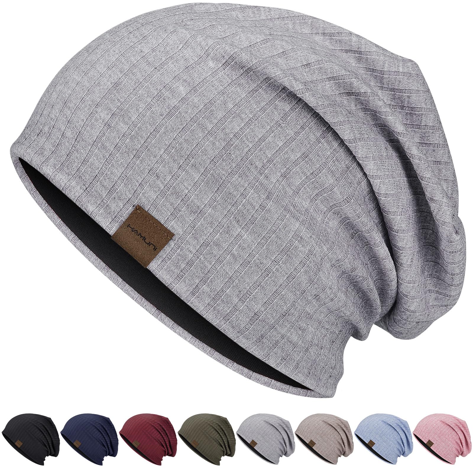 HAMUNI Slouchy Beanie Hat - Soft Lightweight Skull Cap For Men & Women, Breathable For Running, Chemo, Or Daily Wear