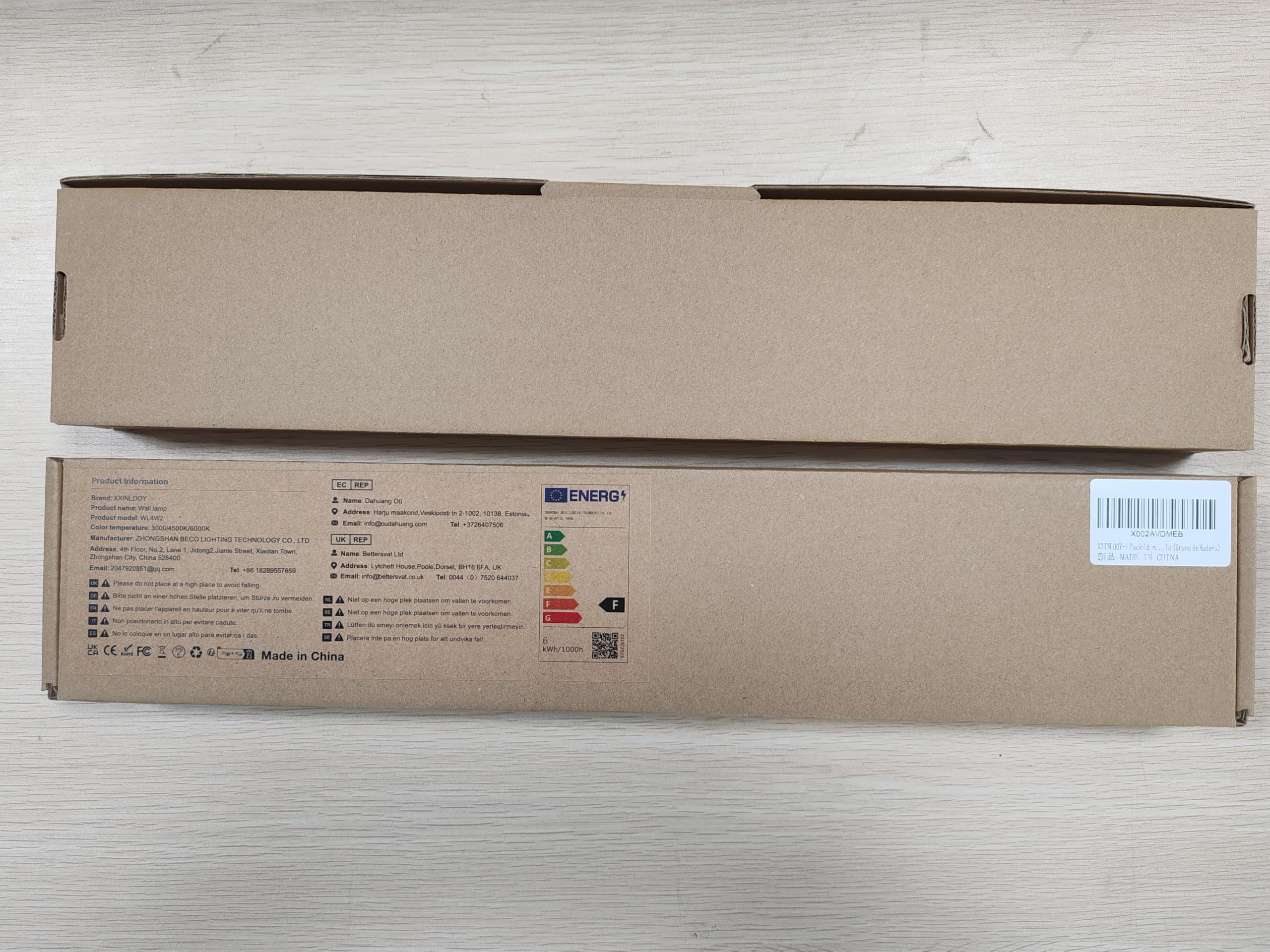 Aplique de Pared LED Interior 24W Aluminio 3 CCT 41CM (Amarillo (Grano de Madera)-2)