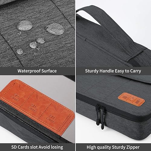 Miniatura 6 de HOLIMET Bolsa organizadora de cables, bolsa de accesorios electrónicos, doble capa para viajes, bolsa organizadora de almacenamiento de cables