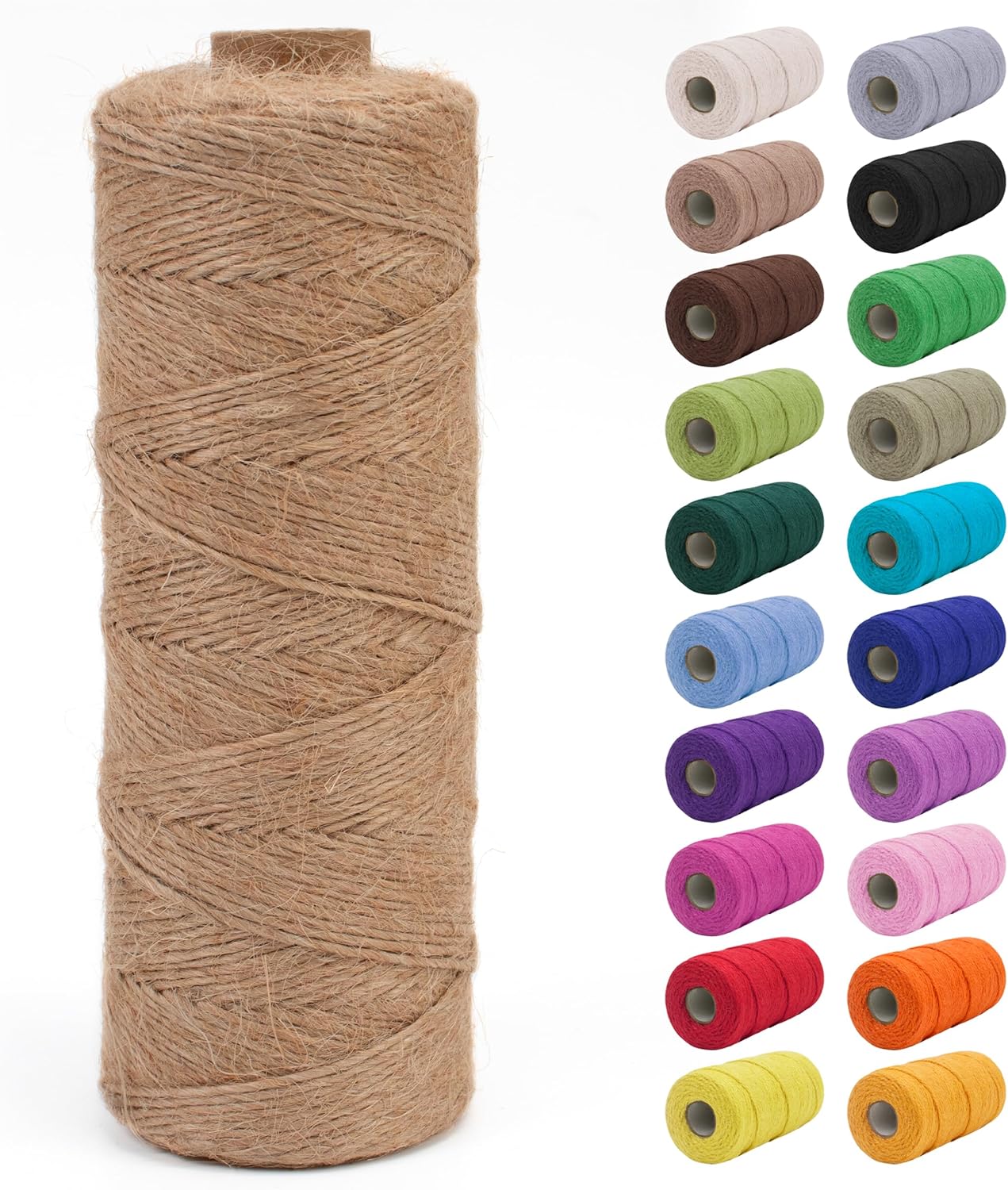 JeogYong 1mm Jute Twine String 656 Feet Natural Thick