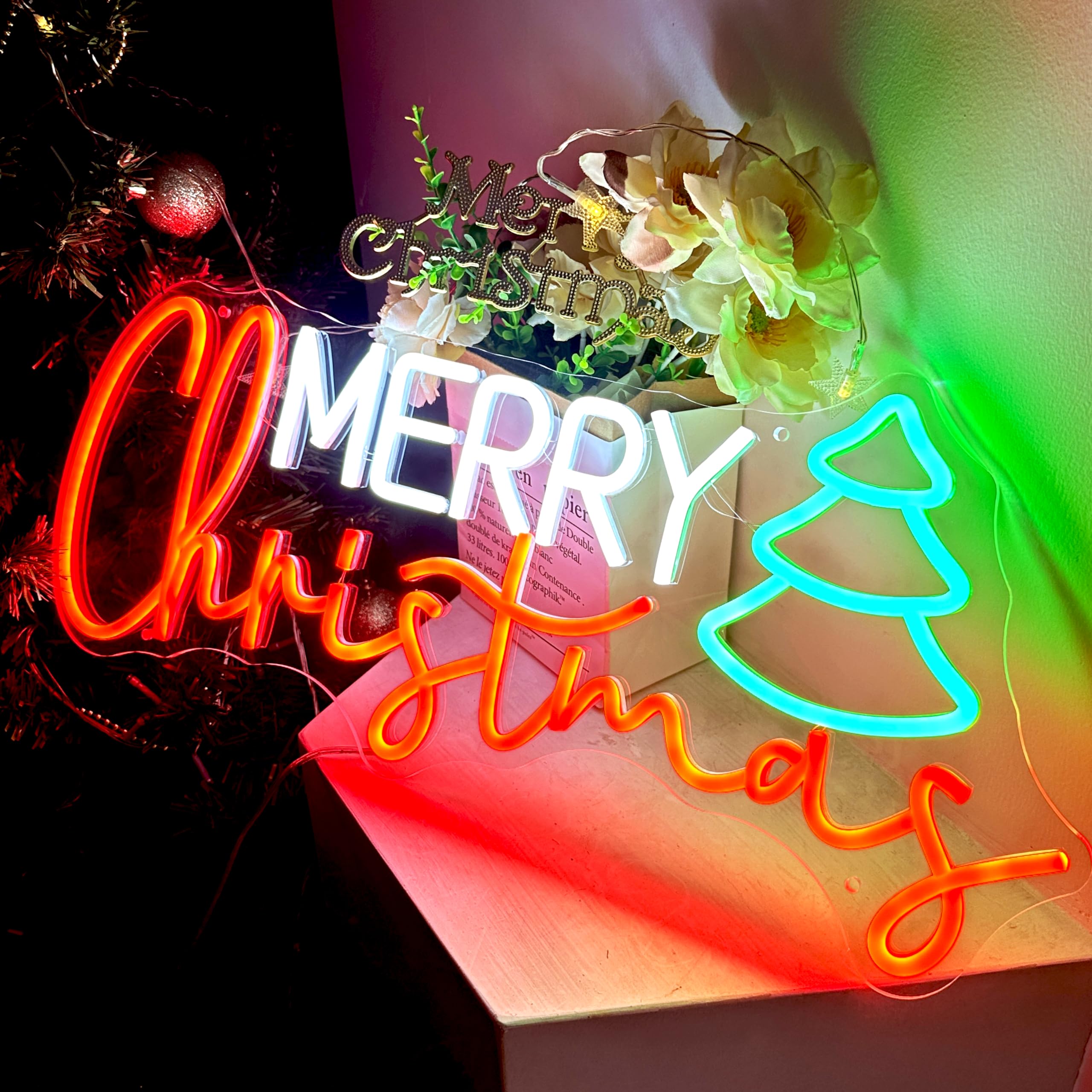 Amazon.co.jp: メリークリスマス ネオンサイン 大型 LED クリスマス