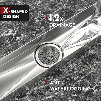 WEBANG 36 Inch Linear Shower Drain Rectangular Floor Drain with Accessories Reversible 2-in-1 Cover Tile Insert Grate Removable SUS304 Stainless Steel CUPC Certified Brushed