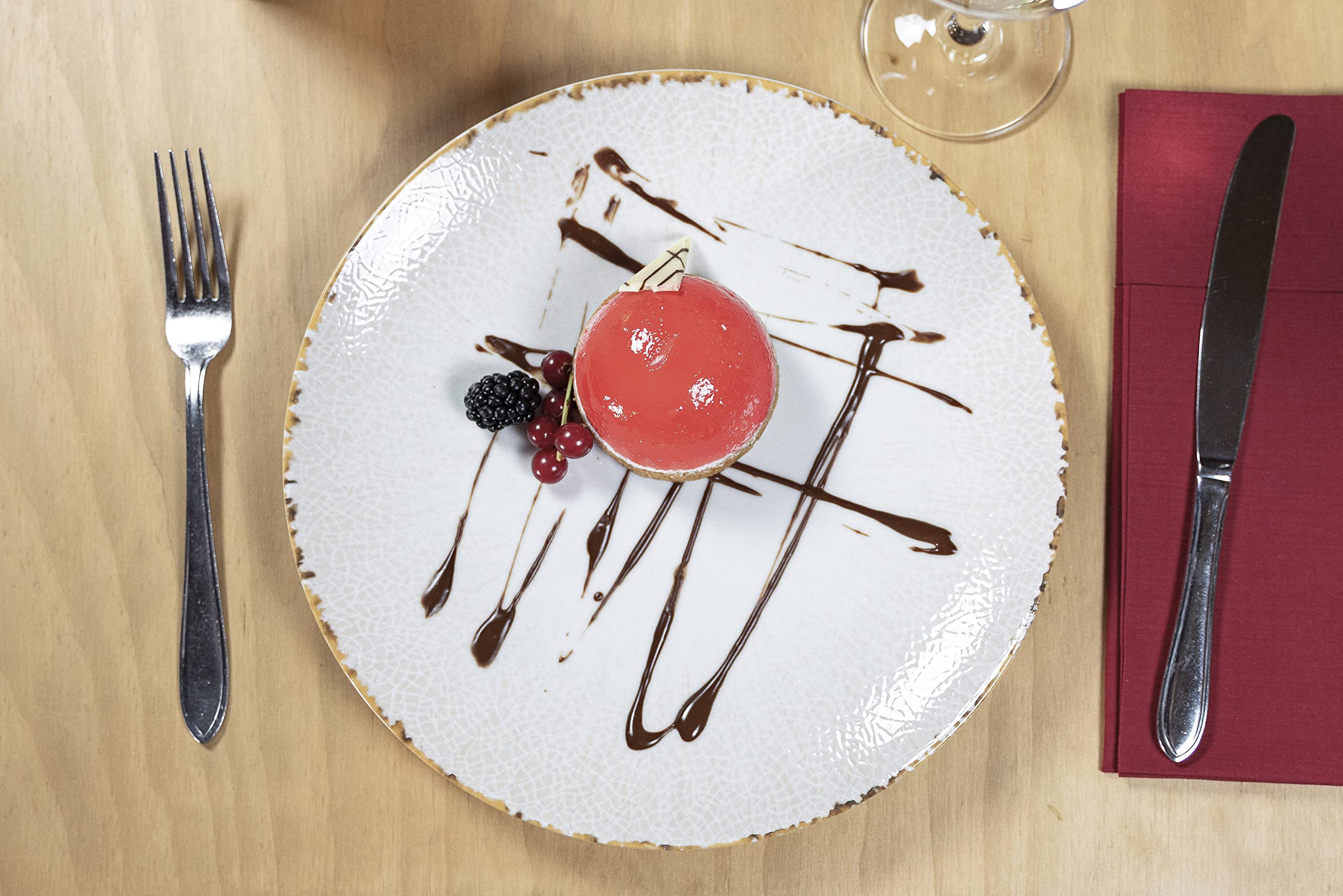 Hazel & Bos Juntos - Juego de platos (6 unidades, porcelana, 24 cm, artesanal, para postres y desayunos)