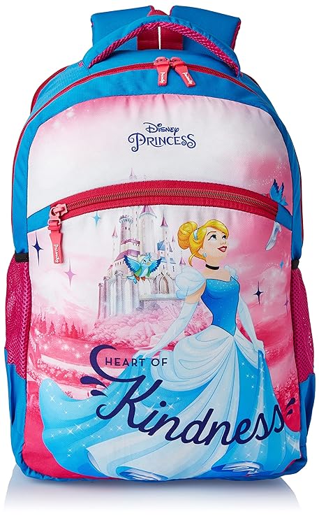 Priority Disney Princess Cinderella Kindness 32 litres Blue - Pink Polyester Kids School Bag | Casual Backpack for Girls (25056)