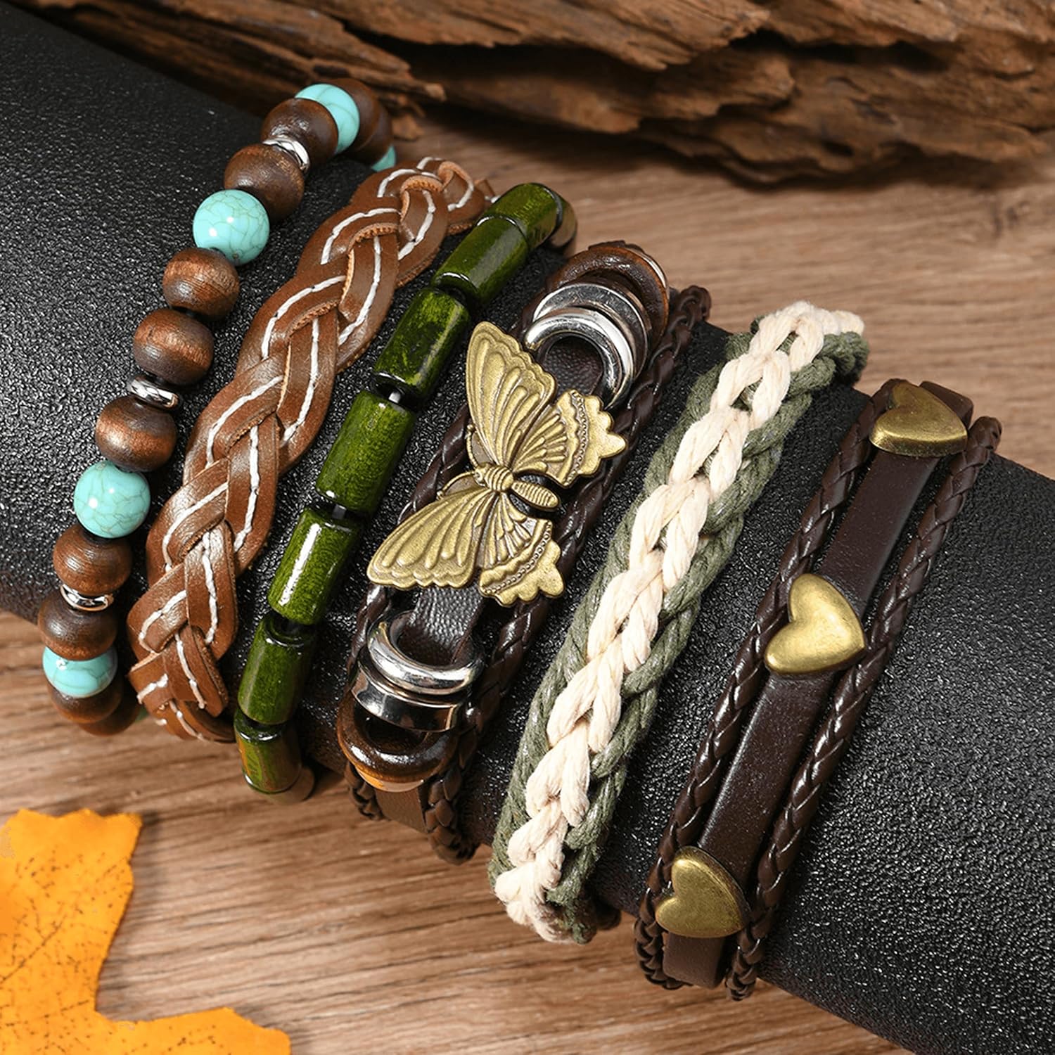 Long tiantian Western Bracelets for Women Boho Leather Wrap Bracelets Turquoise Beaded Bracelet Western Jewelry Outfit Dress for Women - Image 3