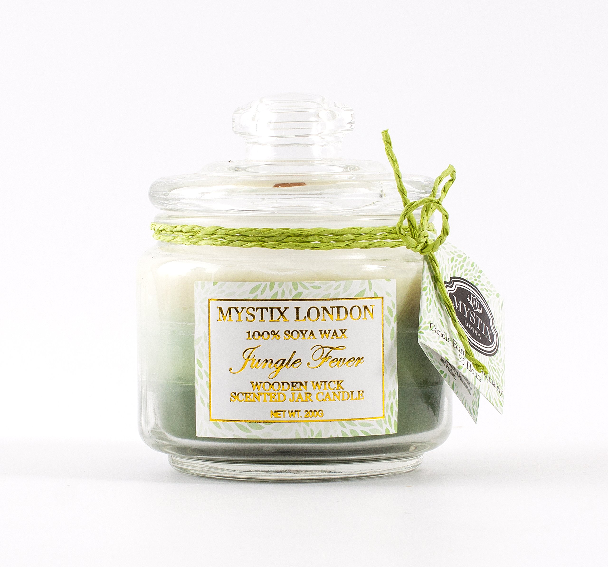 Bougie Jungle Fever Mystix London en pot de 200g avec mèche en bois