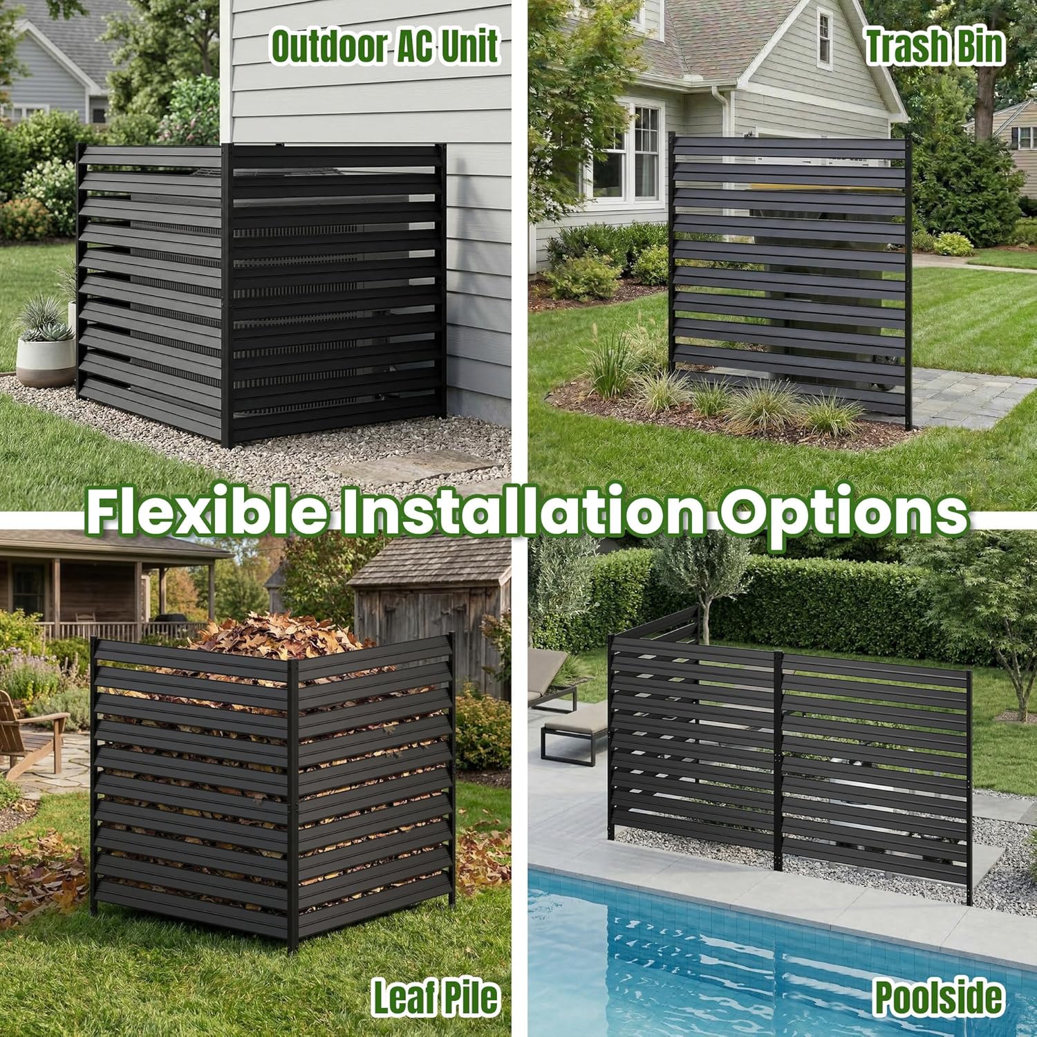 40" H x 38" W x 38" L Premium Metal Air Conditioner Screen Kit (6 Panels)