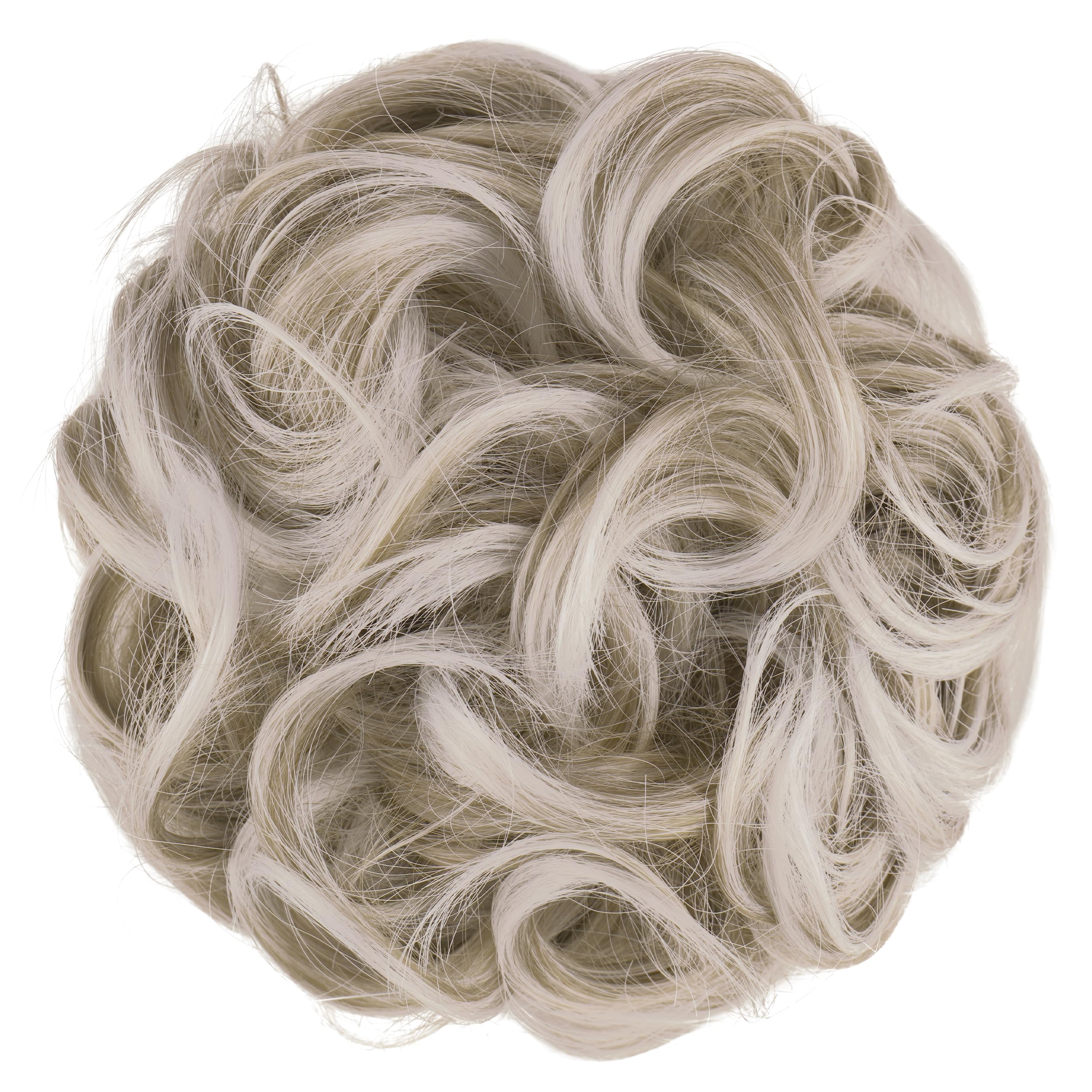 FESHFEN Messy Bun Hair Piece Hairs Scrunchies Thick Curly Wavy Pony Tail Synthetic Accessories Donut Updo Hairpieces for Women Girls 55g - Image 2