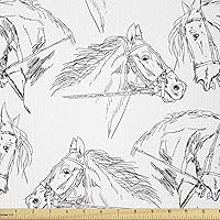 Vista 80 de Ambesonne The Yard, tela de mariquitas de The Yard, flores exóticas hibisco hawaiano follaje ilustración botánica flor de primavera, tela