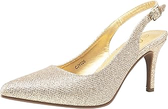 Gold pumps low heel Clearance