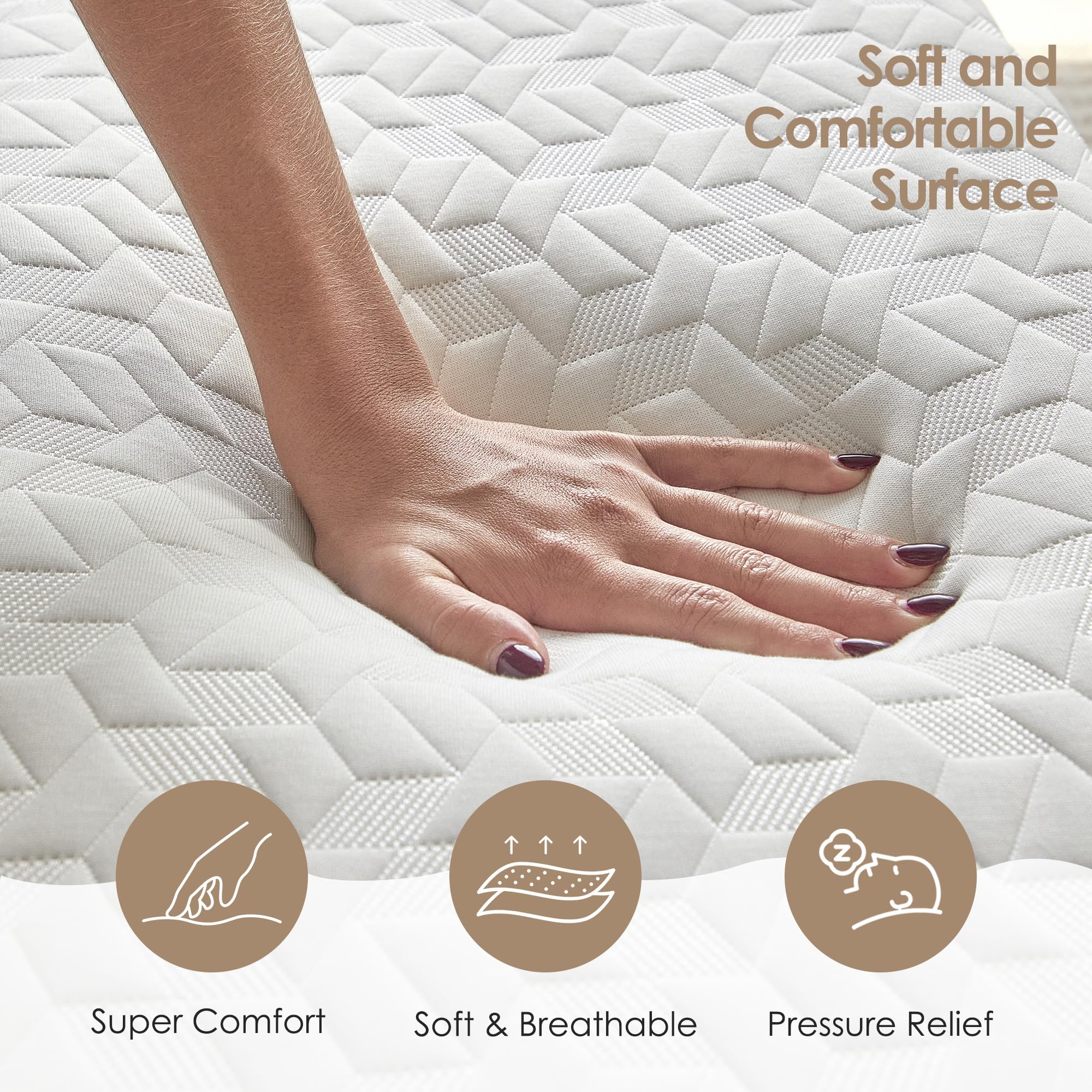 Matratze 90x200, Höhe 20cm,H4 Gel-Memory-Foam-Kaltschaummatratze | ergonomisch,atmungsaktiv,gerollt, mit abnehmbarem Bezug
