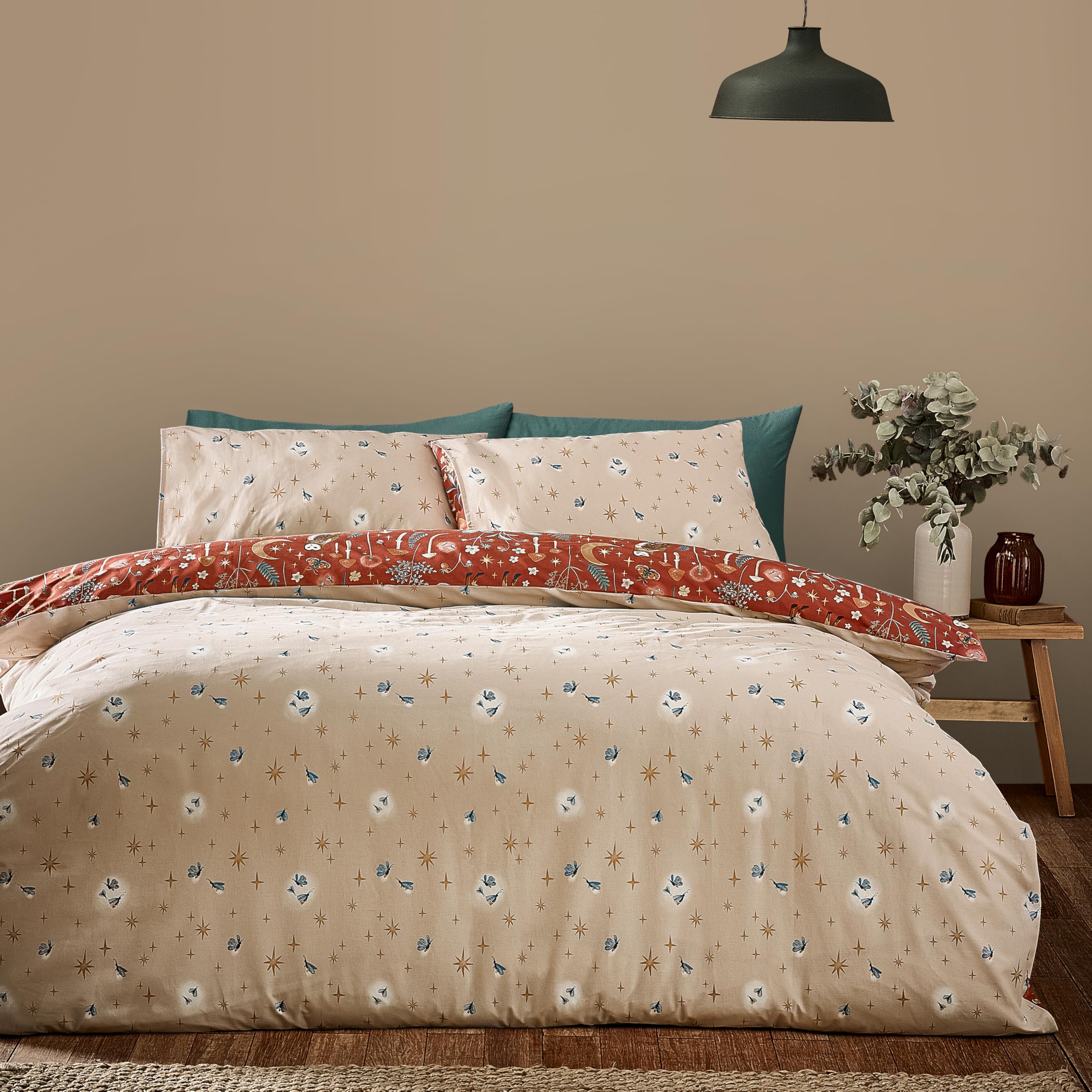 Catherine Lansfield Enchanted Twilight Animals Reversible King Duvet Cover Set including Pillowcases Burnt Orange - Image 2