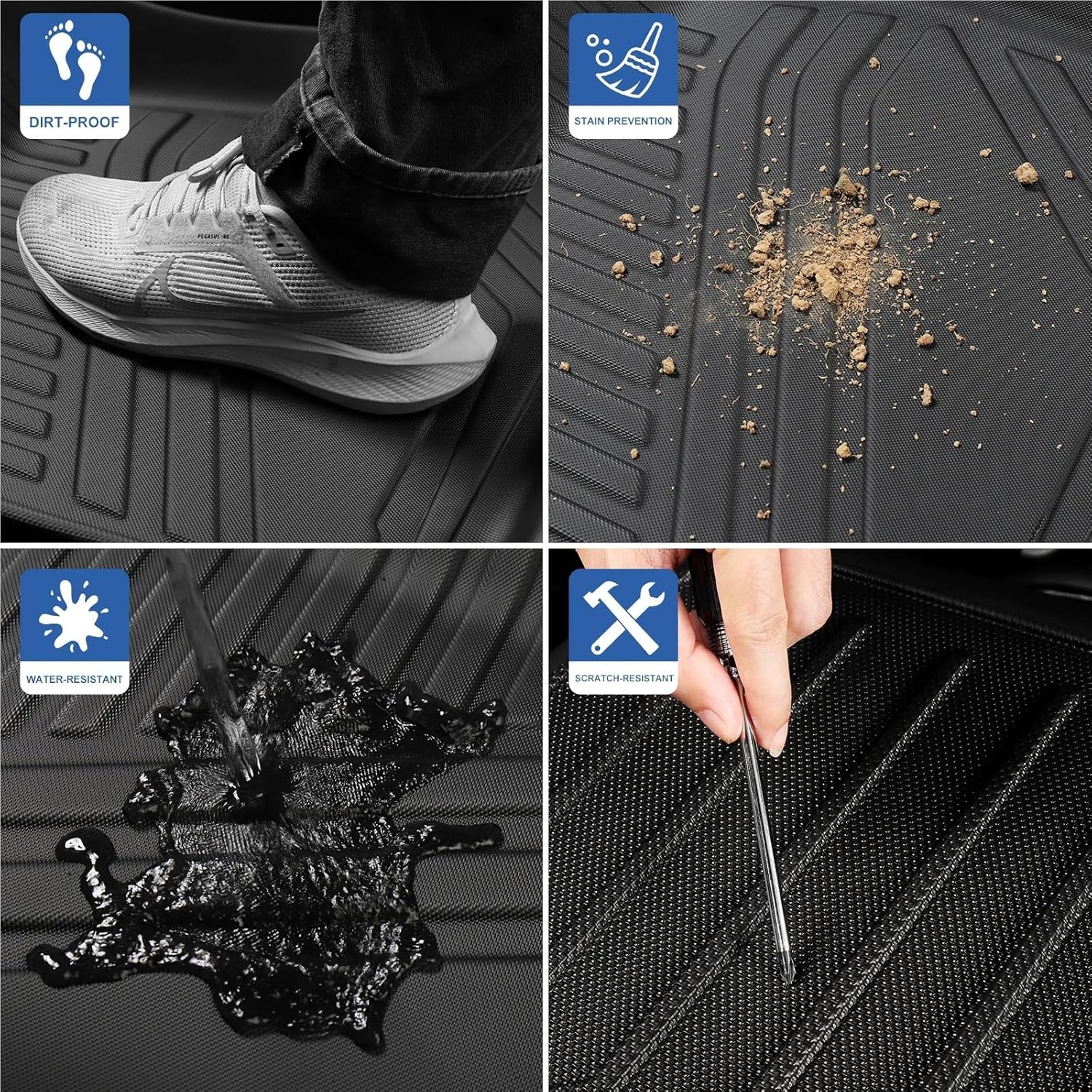 for AITO M5 Seres 5 2022-2025 TPE 3D Car Floor Mats Cargo Liner Pad Waterproof All Weather Accessories Black(Left Hand Drive 6PCS)