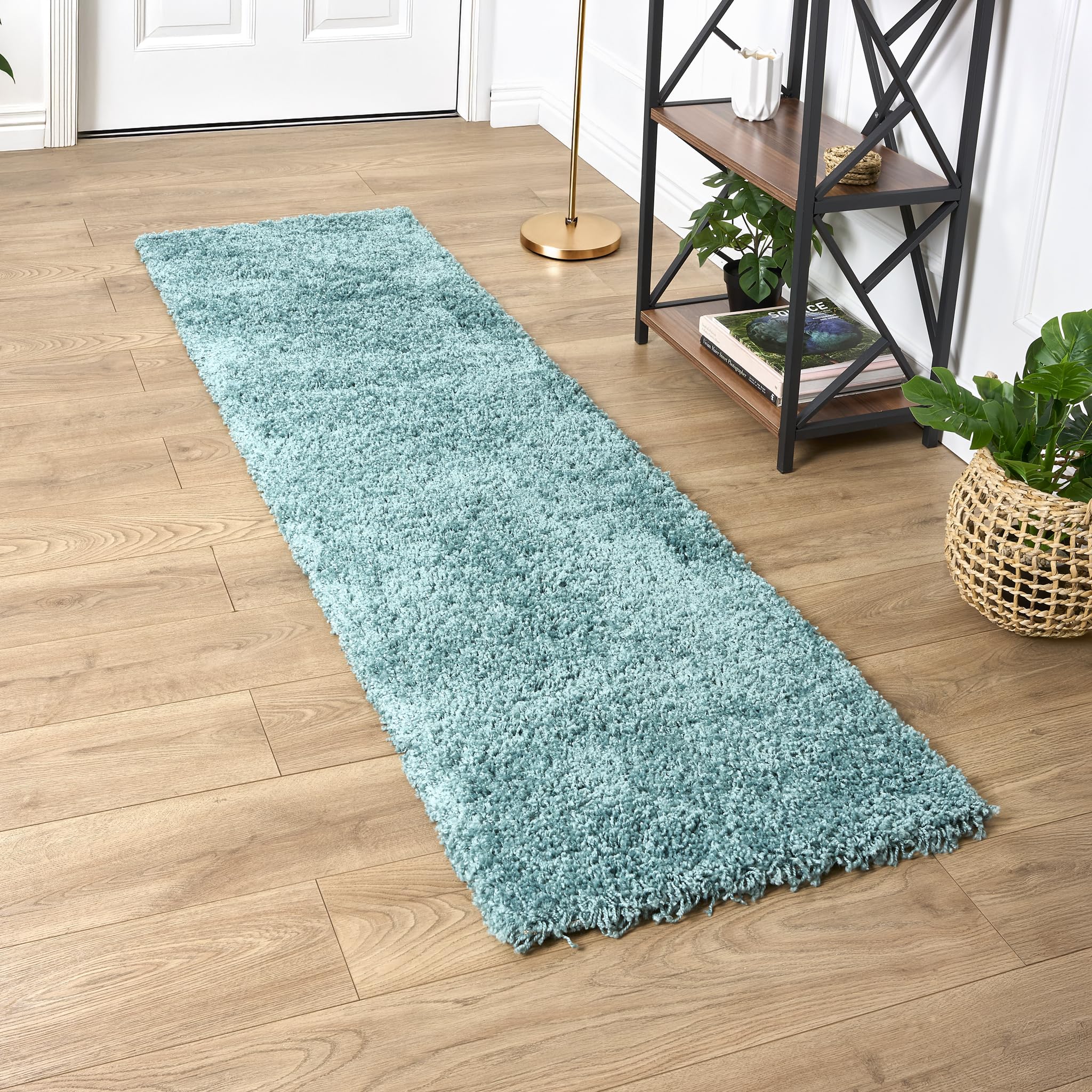 Bravich Navy Blue Shaggy Rug 80 x 150cm (2'7" x 4'11") 5cm Pile Medium Thick Fluffy Living Room Hessian Backed Washable — view 45