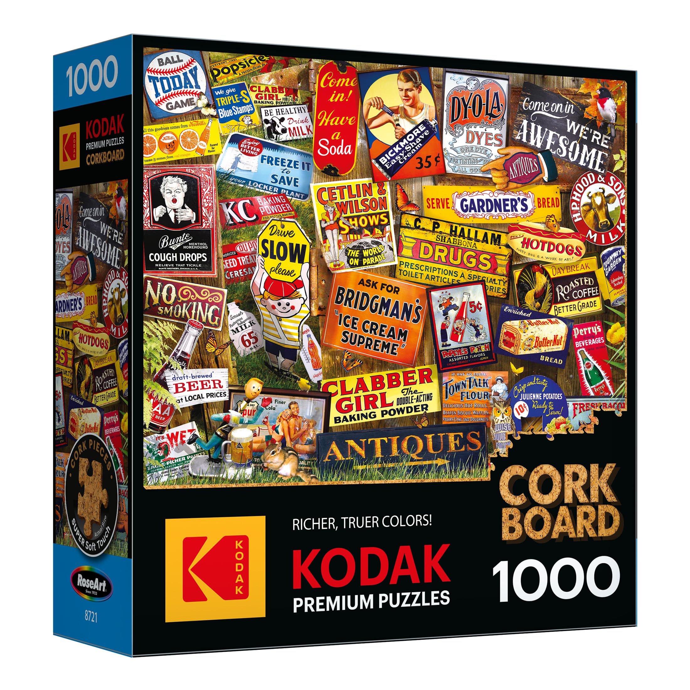 Amazon.com: RoseArt - Kodak Cork - Antique Signs - 1000 Piece