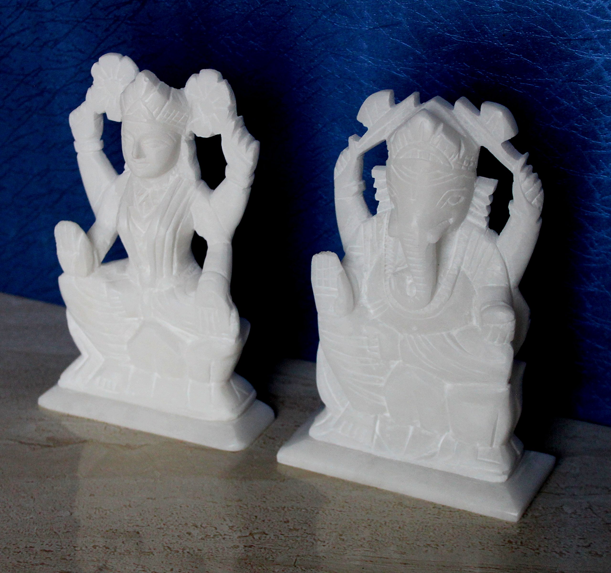 StonKraft - 7" (BIG SIZE) - Ganesh Laxmi Idol - Marble Lord Ganesh Ganpati Ganesha Laxmi Lakshmi Idol, Statue, Murti, Sculpture - Image 4