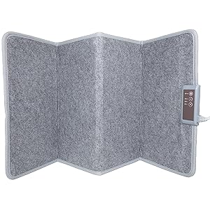 Silvergear® Panel de Calefacción Infrarrojo 165W | Calentador de Escritorio Plegable | 3 Niveles de Calor | Cable Extra Largo | 50x100cm | Gris