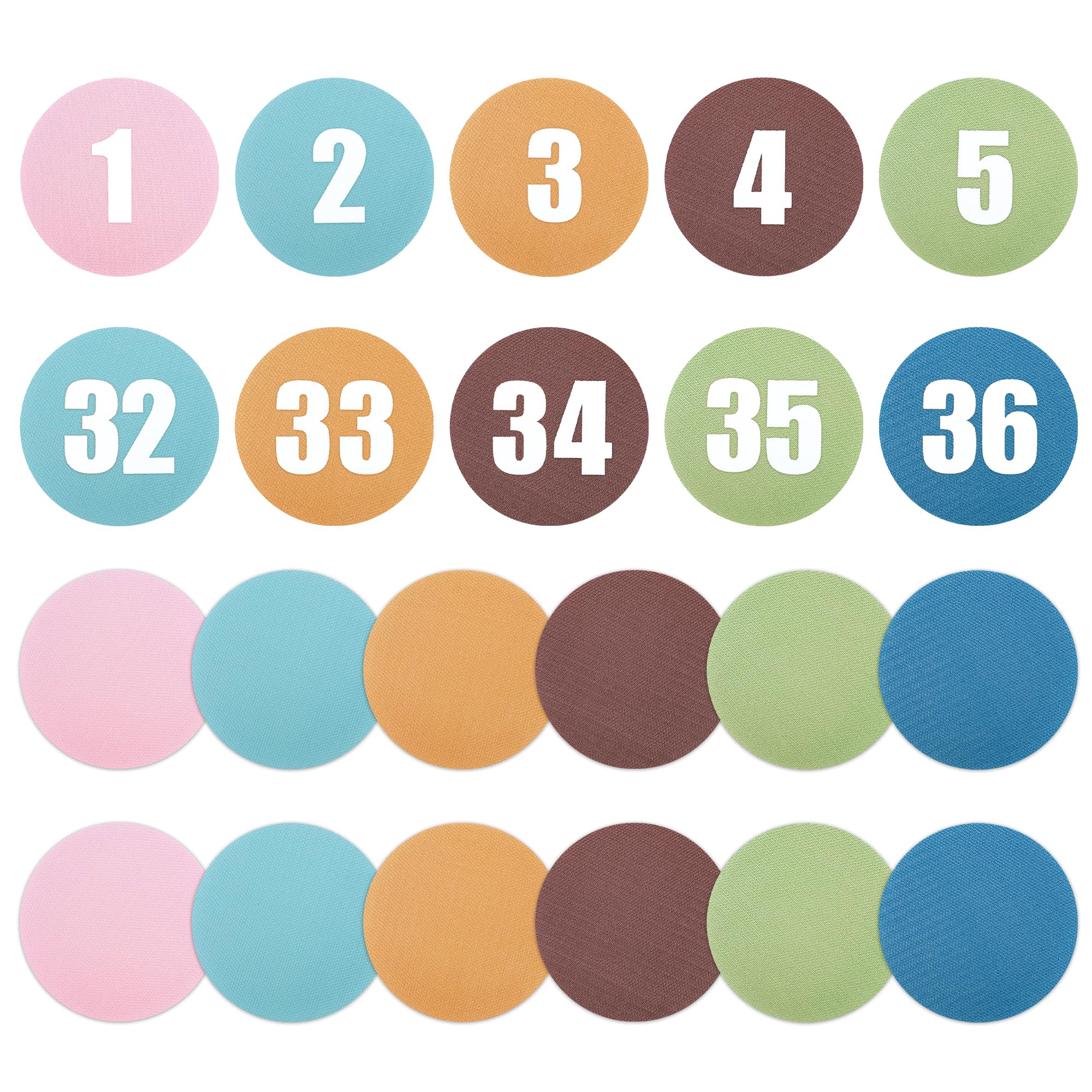 48 Pcs Boho Carpet Spot Markers with Numbers 1-36 Floor Dots for Classroom 4 Inch Sitting Spots Circle Markers Carpet Dots for Teacher Classroom Preschool Elementary Kindergarten Supplies
