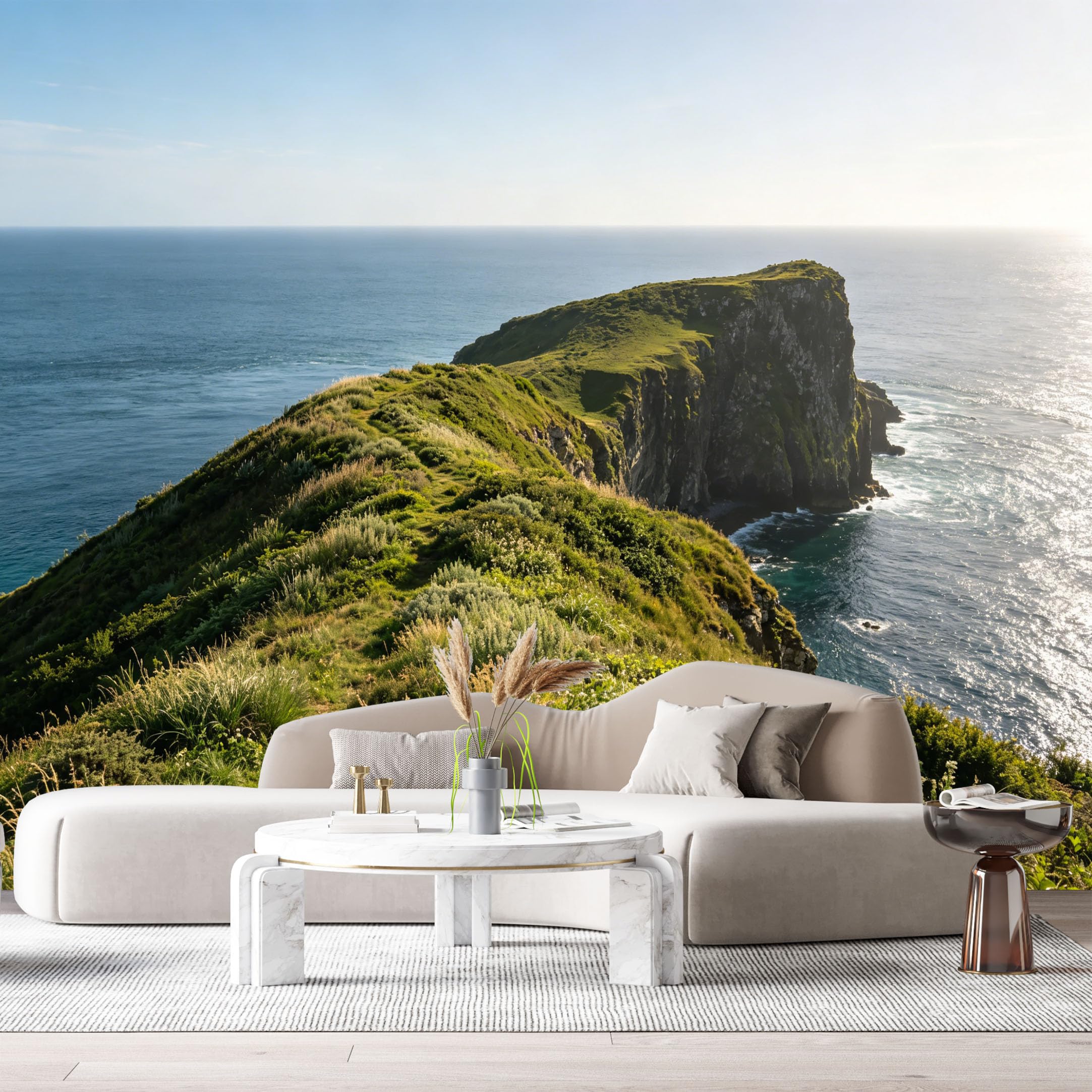 Custom Size Wall Murals Coastal Landscape Ocean Marine Cliff View SelfAdhesive Wall Fabric Removable Large Wallpaper for Photo Living Room Interior Decor Wall Art Mural