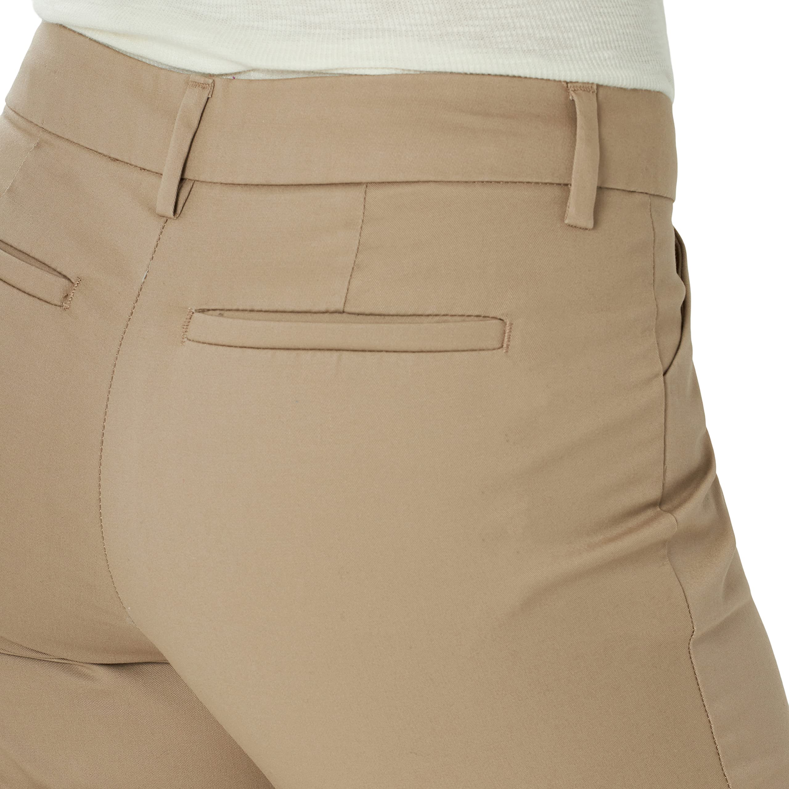 Lee Women's Petite Wrinkle Free Relaxed Fit Straight Leg Pant, Flax, 4 Short