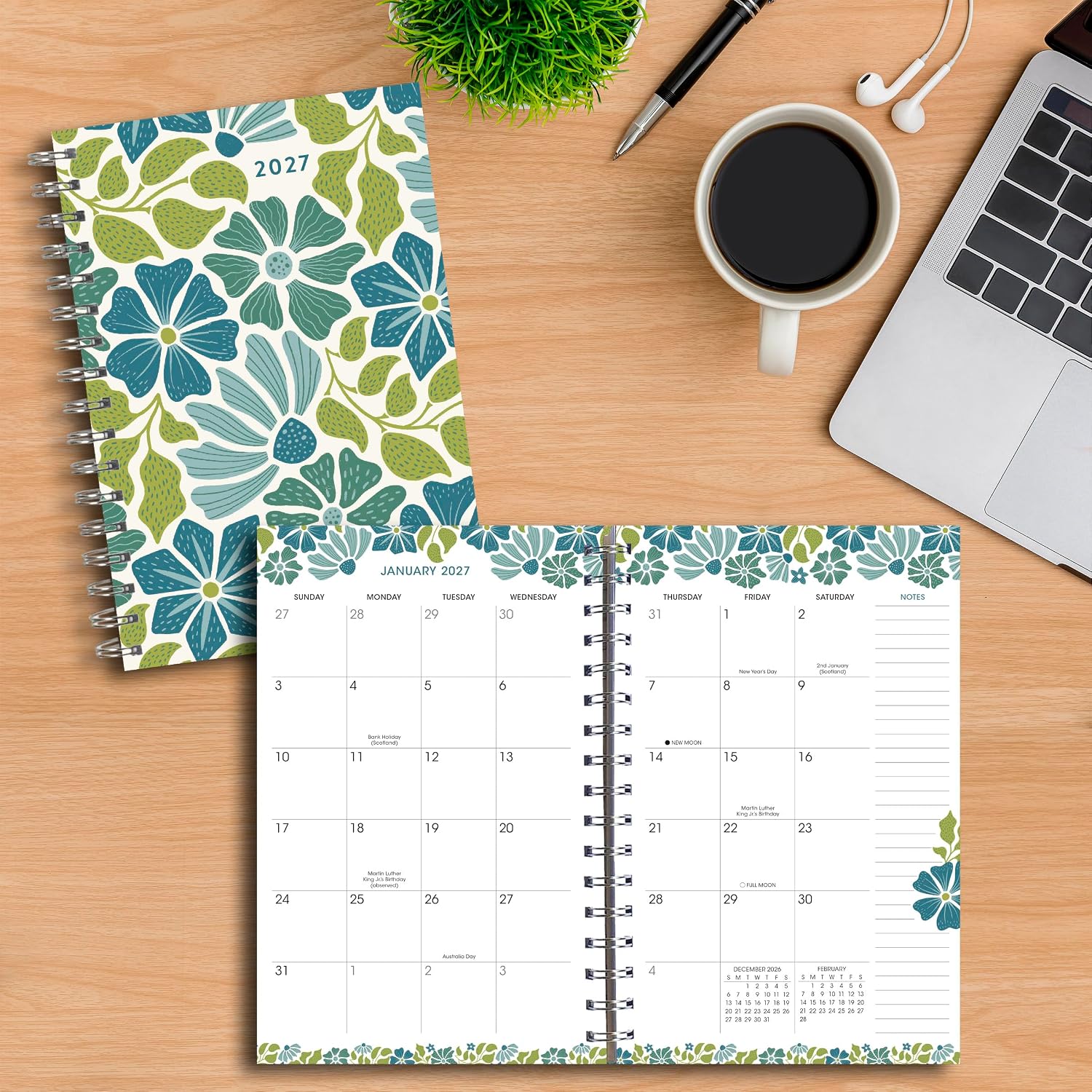 2026-2027 Weekly & Monthly Planner, 16-Month Engagement Calendar: September 2026 - December 2027, 6" x 9", Wildflower Whimsy image 5