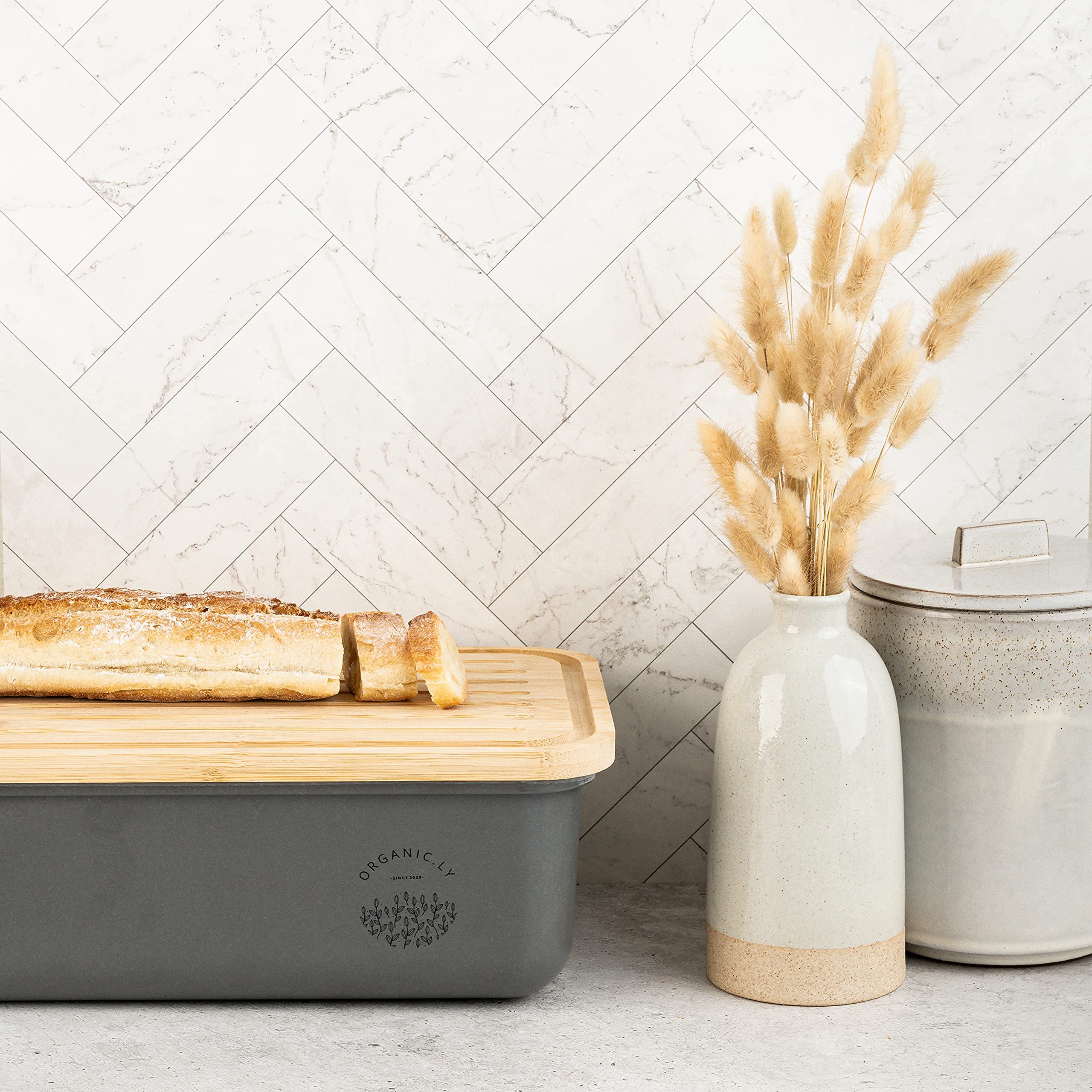 Large Bread Box Bamboo Fiber Bread Box Big Bread Box with Airtight