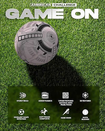 Miniatura 7 de American Challenge Navio - Balón de fútbol profesional para partidos y entrenamiento, tamaños oficiales 3, 4 y 5 para jóvenes y adultos, alto